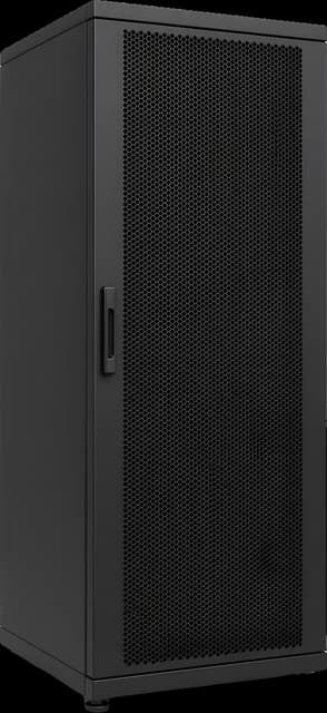 Illustrative render of a black server cabinet.
